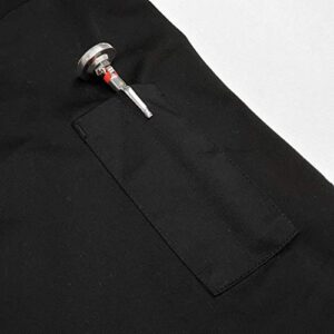 ChefsCloset Black Short Sleeve Button Chef Coat/Jacket - Unisex - Small