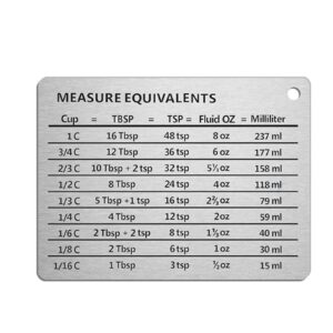 magnetic kitchen conversion chart endurance stainless steel refrigerator magnet magnetic kitchen measurement conversion chart for cups tablespoons teaspoons fluid oz milliliters