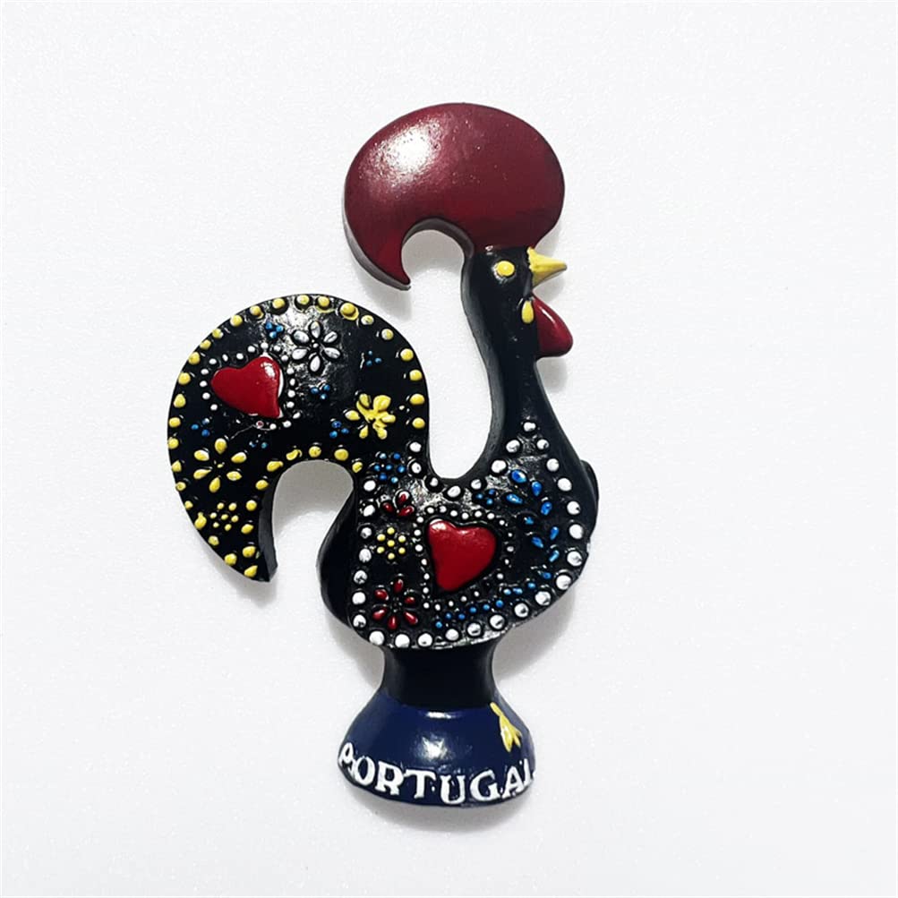 Cock Style Portugal Refrigerator Magnet Travel Souvenir Fridge Decoration 3D Magnetic Sticker Hand Painted Craft Collection