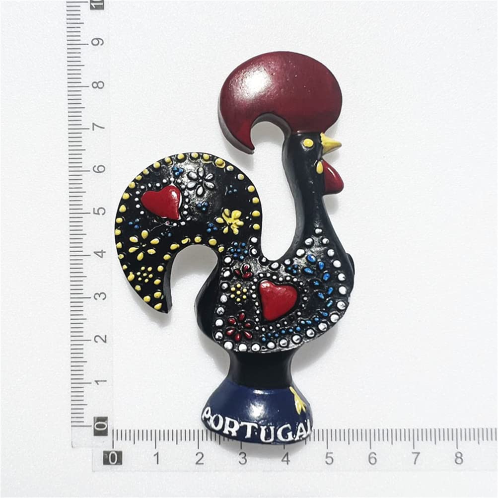 Cock Style Portugal Refrigerator Magnet Travel Souvenir Fridge Decoration 3D Magnetic Sticker Hand Painted Craft Collection