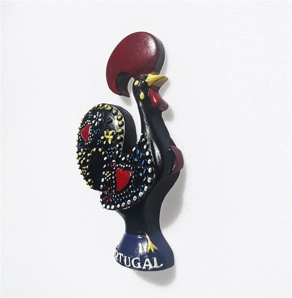 Cock Style Portugal Refrigerator Magnet Travel Souvenir Fridge Decoration 3D Magnetic Sticker Hand Painted Craft Collection