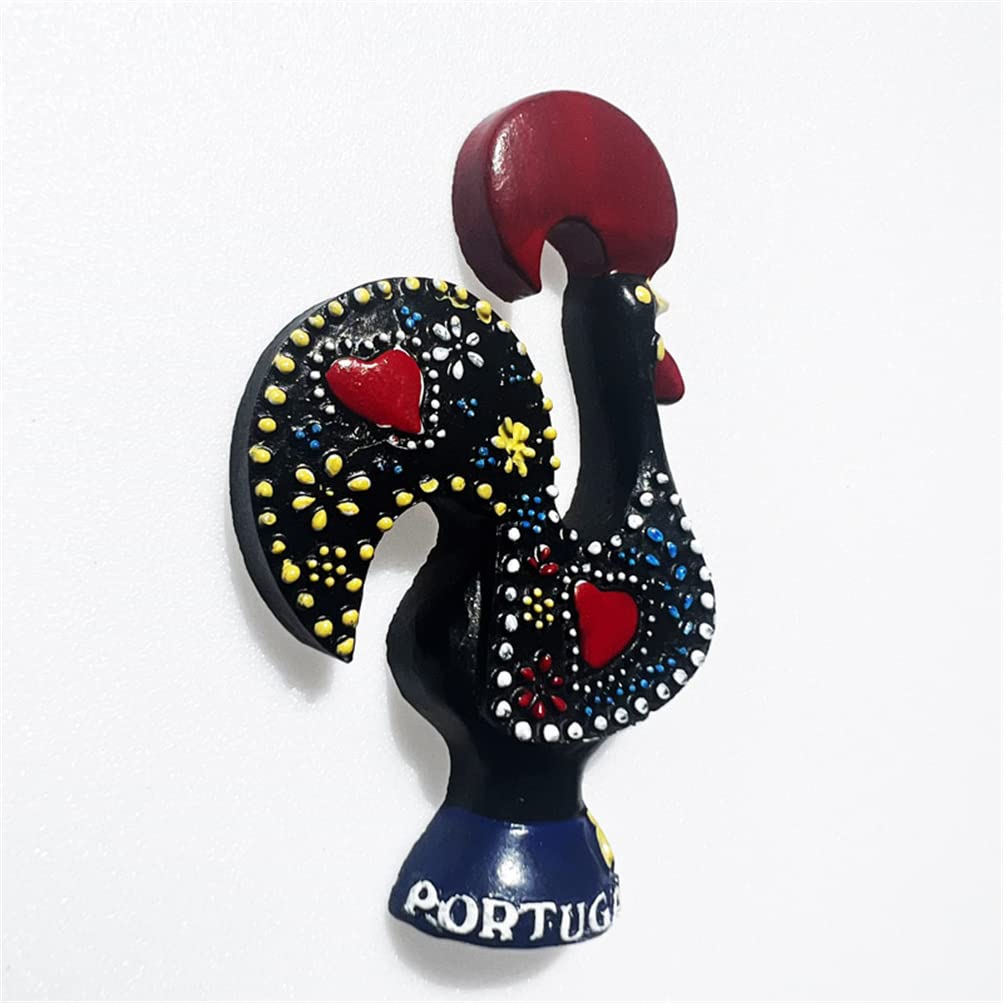 Cock Style Portugal Refrigerator Magnet Travel Souvenir Fridge Decoration 3D Magnetic Sticker Hand Painted Craft Collection