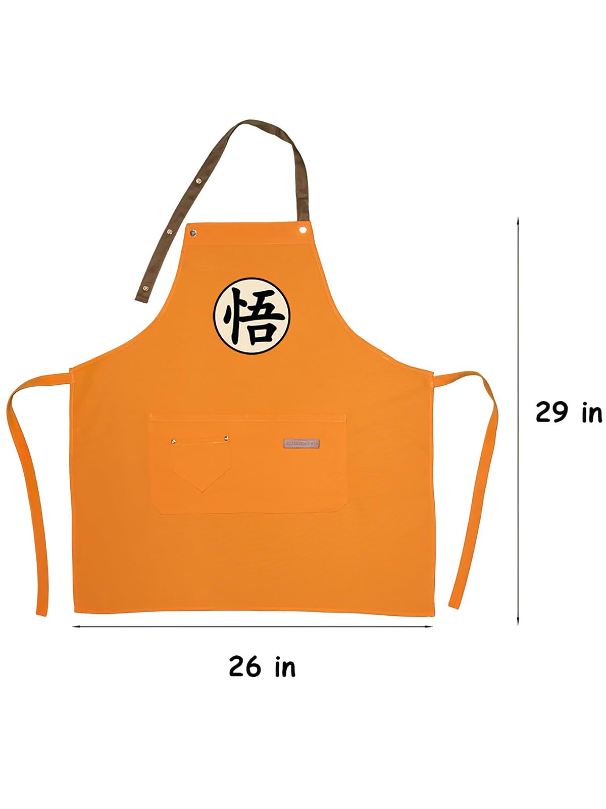 Aiabaleaft Anime Cartoon Apron Water Stain Resistant Orange Chef Cooking Kitchen BBQ Work Aprons with Pockets for Men Women