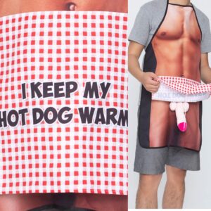 CozyEars Sexy Apron Creative Bachelorette Party Funny Gag Kitchen Grilling (Picnic Table) Black