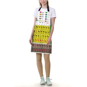 SSOIU Chemistry Cooking Apron, Periodic Table Of Elements Chemistry Student Educational Science Kitchen Apron For Baking/BBQ Men Women Unisex Waterproof 31X27 Inches