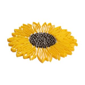 charles viancin silicone sunflower trivet/counter protector, 6-inch, yellow