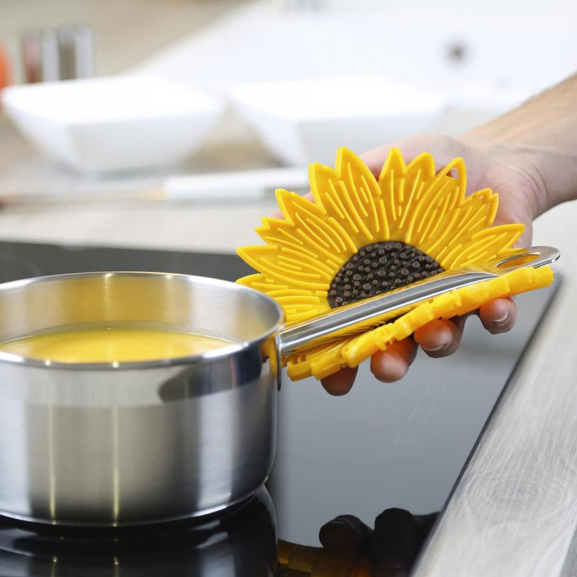 Charles Viancin Silicone Sunflower Trivet/Counter Protector, 6-Inch, Yellow