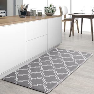 keeko kitchen mat, 20''x39'' cushioned anti-fatigue floor mat, heavy duty pvc ergonomic comfort standing foam mat for kitchen, floor home, office, sink, laundry, grey