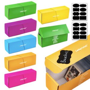lasprintal 6 stylish colorful cardboard trading card storage box combo, card box, baseball card storage box for top loaders and cards sleeves -for sports cards, baseball cards, football cards