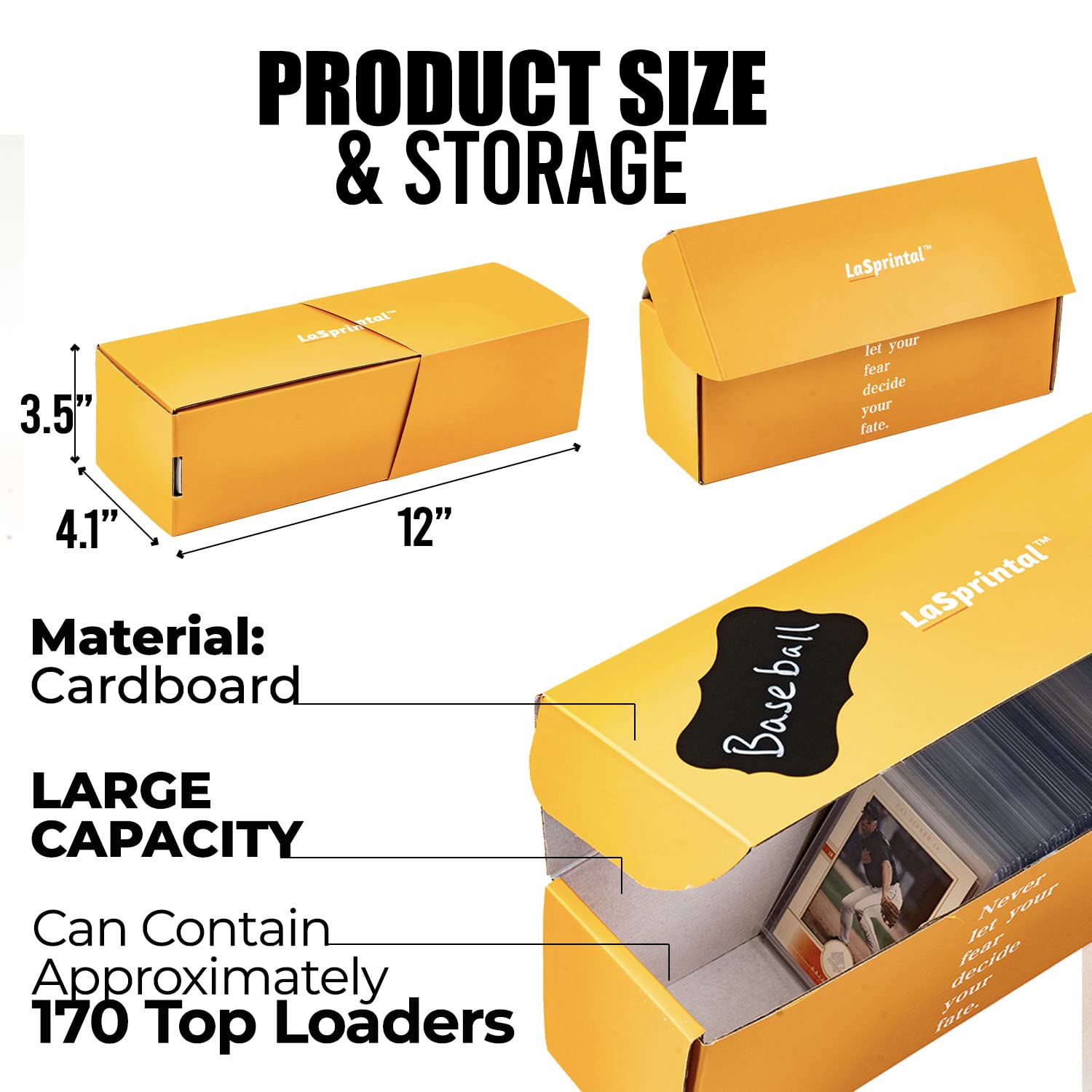 LASPRINTAL 6 Stylish Colorful Cardboard Trading Card Storage Box Combo, Card Box, Baseball Card Storage Box for Top Loaders and Cards Sleeves -for Sports Cards, Baseball Cards, Football Cards