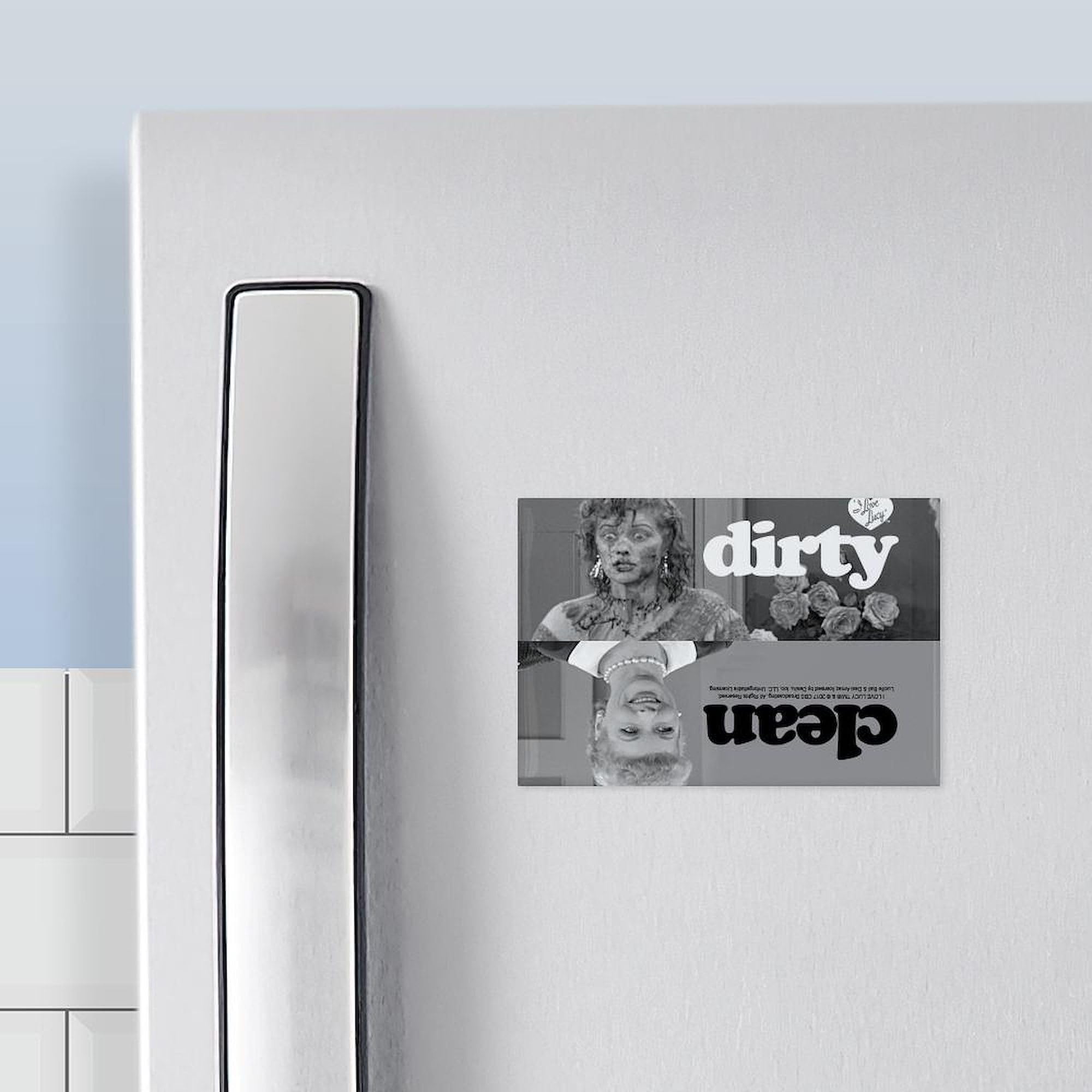 CafePress Lucy Dirty Clean Rectangle Magnet, 3"x2" Refrigerator Magnet