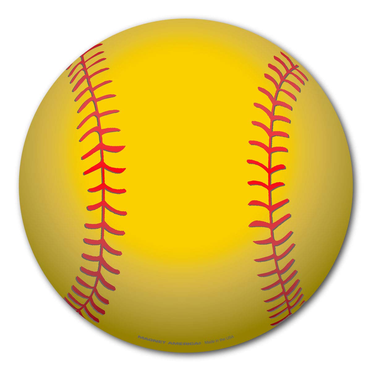 Softball Car Magnet by Magnet America is 5.75" x 5.75" Made for Vehicles and Refrigerators