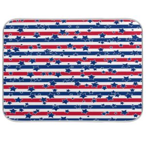 dish drying mat american stars and stripes kitchen counter mat dishes pad dish mats for drying 4th of july, reversible, super absorbent 18x24