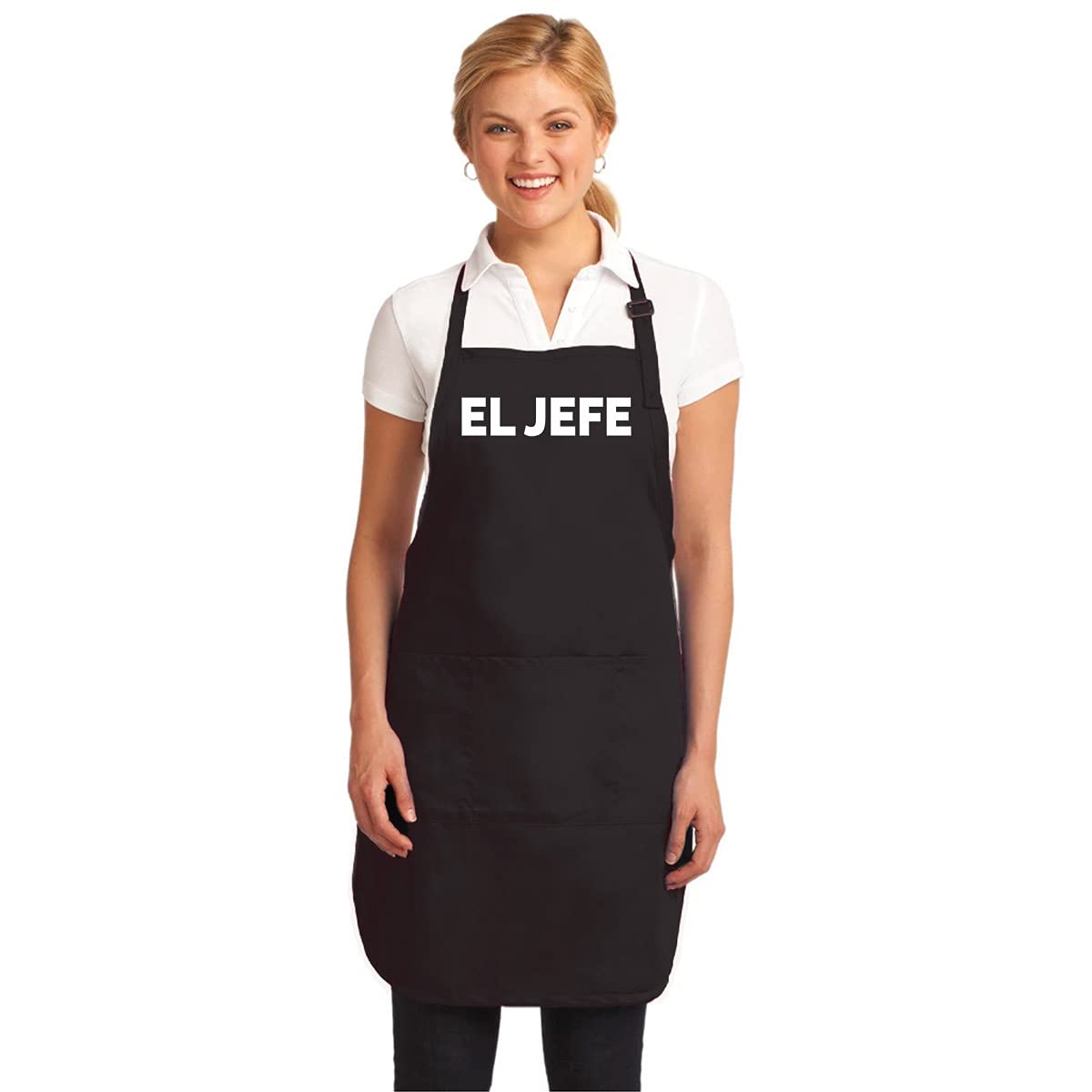 El Jefe! Spanish for Boss Funny Gift Kitchen Apron - Gift idea for you for Your Friend, Your Family's Member – Black…