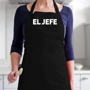 El Jefe! Spanish for Boss Funny Gift Kitchen Apron - Gift idea for you for Your Friend, Your Family's Member – Black…