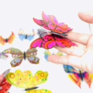 12PCS PVC 3D Butterfly Fridge Magnets Refrigerator Magnets Wall Stickers with Magnet for Wall Decor Art Decor Crafts Home Party Decoration