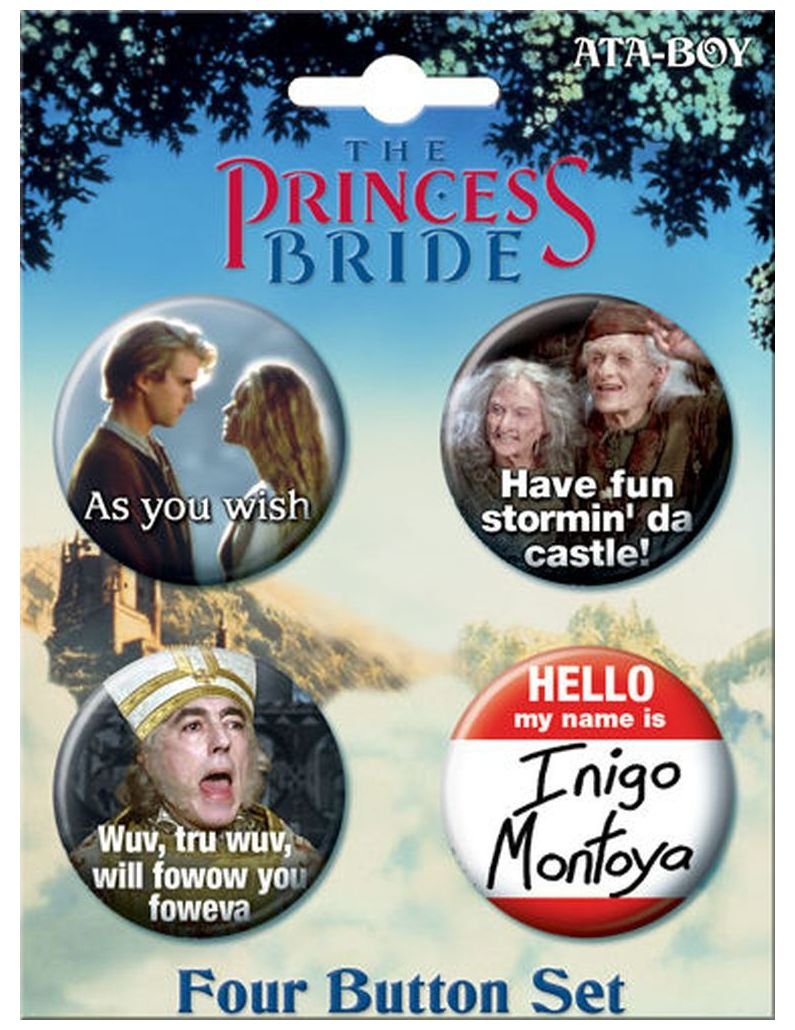 Ata-Boy Princess Bride Button Set - Quotes 4 Button Set Button Set, Officially Licensed Collectible Buttons……