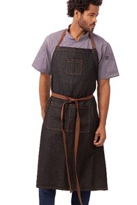chef works unisex memphis chefs bib apron, black, one size