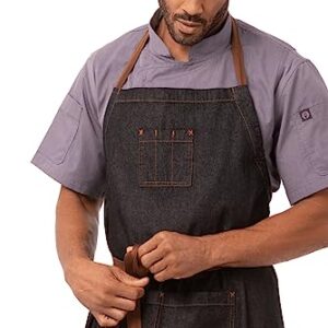 Chef Works Unisex Memphis Chefs Bib Apron, Black, One Size