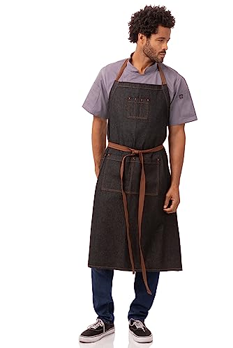 Chef Works Unisex Memphis Chefs Bib Apron, Black, One Size