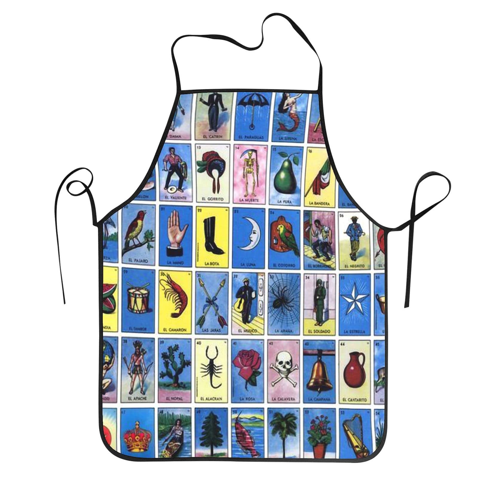 Colorful Mexican Bingo Cards Aprons Waterproof Chef Apron Bib Aprons For Women Men Kitchen Cooking Baking Gardening Bbq