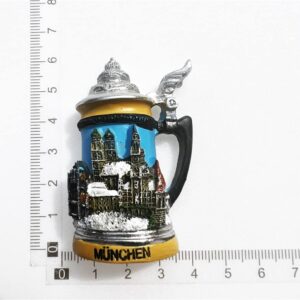 Beer Mug Munich Germany Refrigerator Magnet Travel Souvenir Fridge Decoration 3D Magnetic Sticker Hand Painted Craft