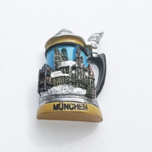 Beer Mug Munich Germany Refrigerator Magnet Travel Souvenir Fridge Decoration 3D Magnetic Sticker Hand Painted Craft