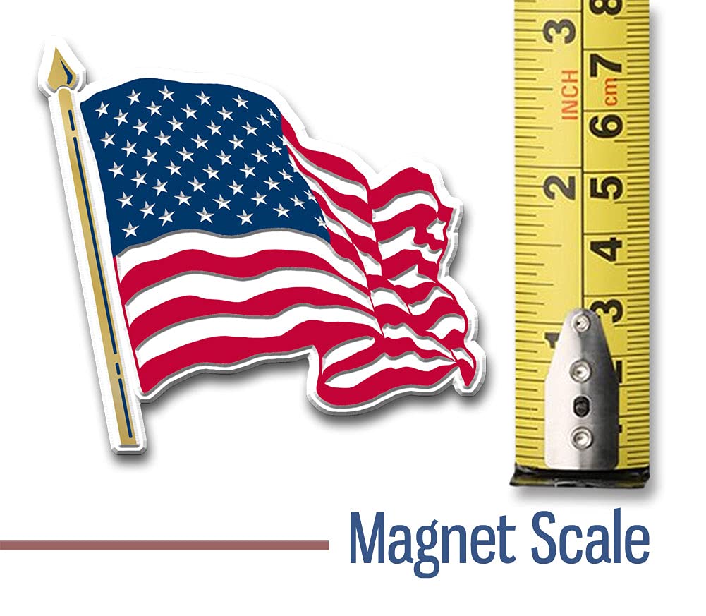 American Flag Magnet (Waving) by Classic Magnets, Collectible Souvenirs Made in The USA