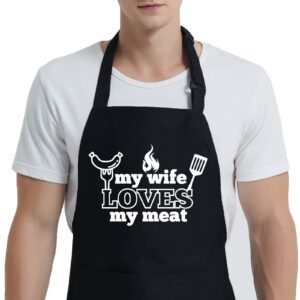 oxpaynop funny aprons for men - husband gifts from wife, mens apron for grilling bbq cooking chef kitchen grill, gag gifts for men dad father naughty gifts for him birthday