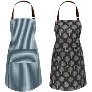 atropos 2 pack aprons for women with pockets, waterproof cooking aprons for women men, adjustable bib apron chef aprons for kitchen, cooking, bbq, cleaning