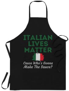 food black apron - funny italian lives matter cook novelty italy flag t-shirt black cooking aprons
