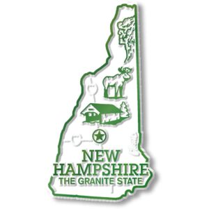 new hampshire small state magnet by classic magnets, 1.6" x 2.9", collectible souvenirs made in the usa