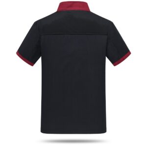 Chef Jackets Waiter Coat Short Sleeves Back and Underarm Mesh Size US: XL Black(Label:XXXL)