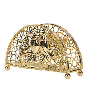 napkin holder gold paper dispenser: modern metal napkin holder for kitchen dining tables - paper cocktail napkins holders organizer for kitchen restaurant home décor