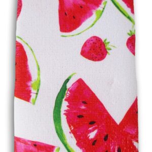 Summer Patterned Dish Drying Mat - Strawberries and Watermelon - 11 x 17 Inches