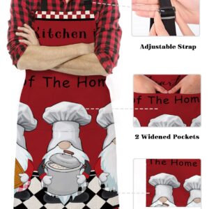 Yomandocix Chef Apron Adjustable Bib Aprons, Fat Chef Kitchen Cooking Apron with Pockets for Men Women Cook Gnomes