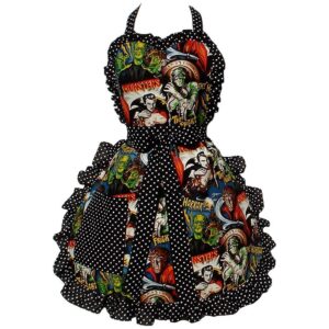 Hemet Hollywood Monsters Horror Movie Apron by Hemet