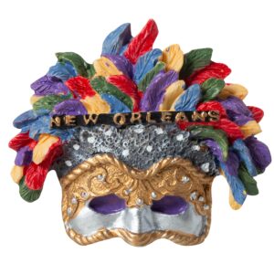 New Orleans Mardi Gras Feather Mask Souvenir 3D Poly Refrigerator Magnet