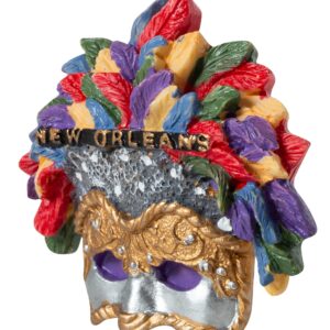 New Orleans Mardi Gras Feather Mask Souvenir 3D Poly Refrigerator Magnet