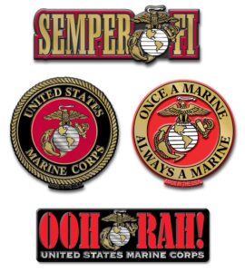 u.s. marine corps magnet set by classic magnets, 4-piece set, collectible souvenirs made in the usa