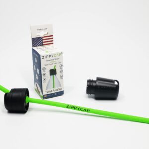 ZippyCap Reusable Silicone Straw | Built-in Universal SpillProof Twist Cap | Green Straw | Single Pack