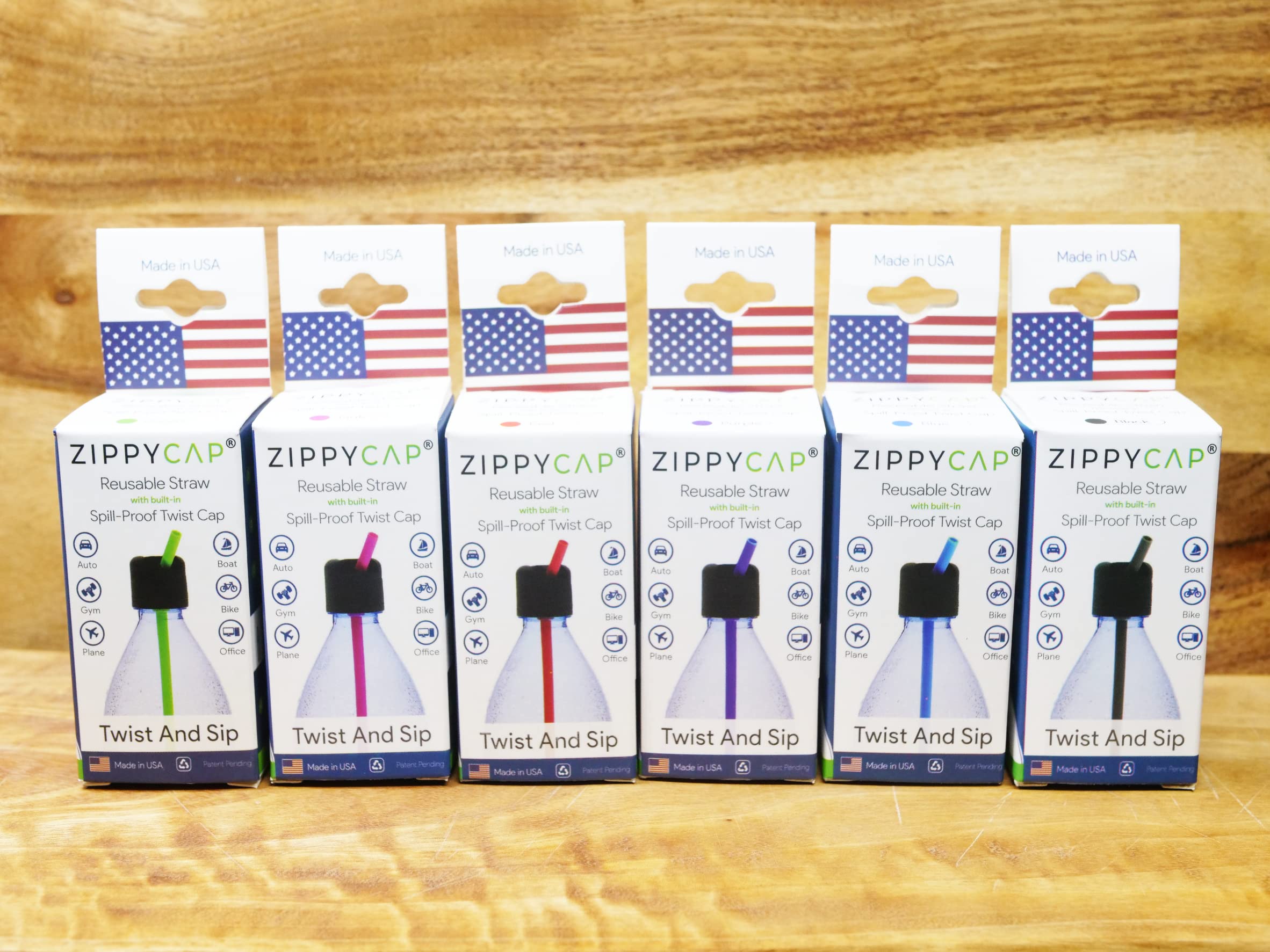 ZippyCap Reusable Silicone Straw | Built-in Universal SpillProof Twist Cap | Green Straw | Single Pack