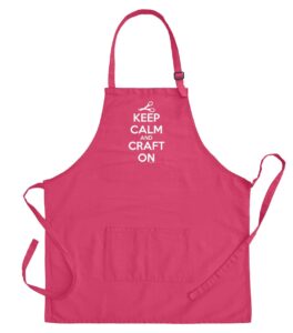 keep calm and craft on funny apron for crafting crafter scrapbooking quilting sewing two pocket apron for crafting scrapbooker apron heliconia