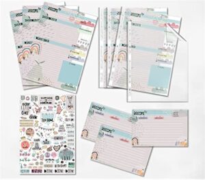 balanchy recipe binder refill pages 30 4 x 6 recipe cards, 20 x a4 recipe cards, 45 page protectors,1 pc of a4 stickers for 11 x 12 x 2.8 inch 3 ring recipe binder kit