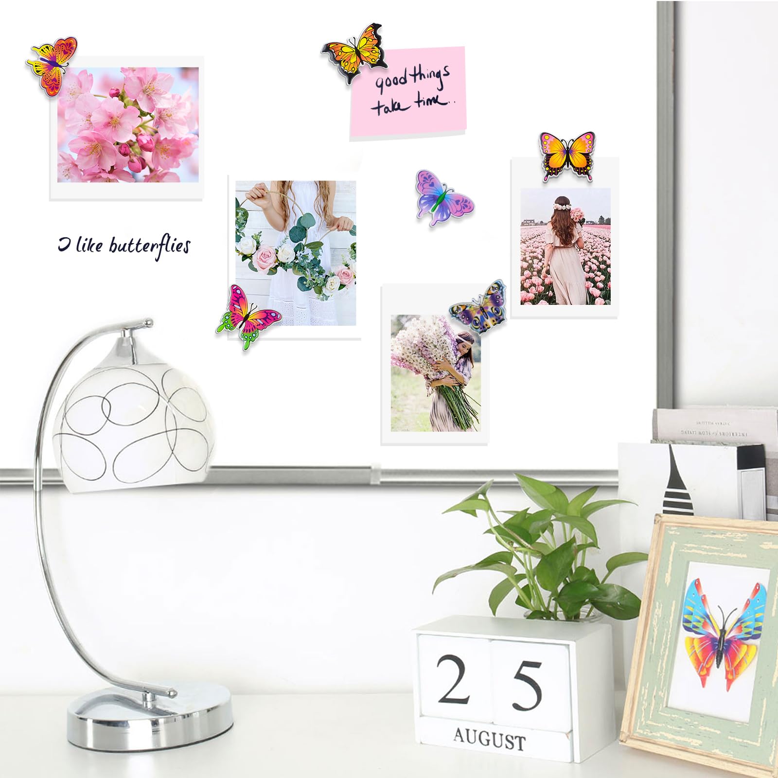 MORCART Butterfly Magnets for Fridge, Cute Animal Magnets for Refrigerator Kitchen Office Classroom Lockers Teacher Students Whiteboards 6PCS