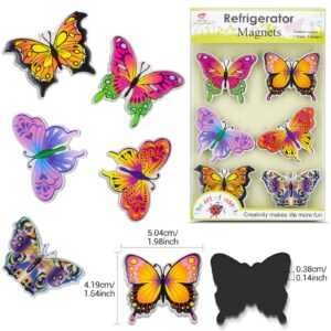 MORCART Butterfly Magnets for Fridge, Cute Animal Magnets for Refrigerator Kitchen Office Classroom Lockers Teacher Students Whiteboards 6PCS