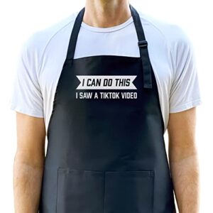 i can do this i saw a tiktok video apron, funny apron for men, bbq grill apron, funny apron for dad
