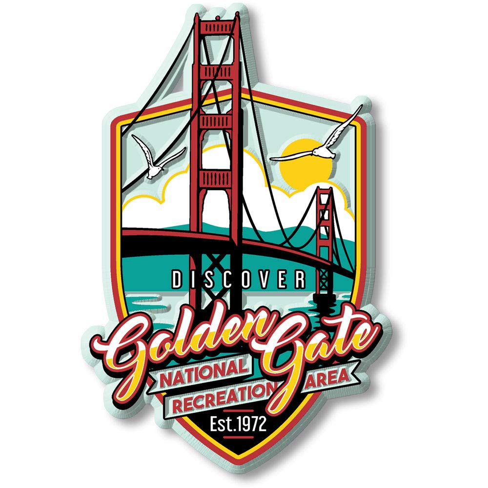 Golden Gate NRA Magnet by Classic Magnets, 2.6" x 4", Collectible Souvenirs Made in The USA