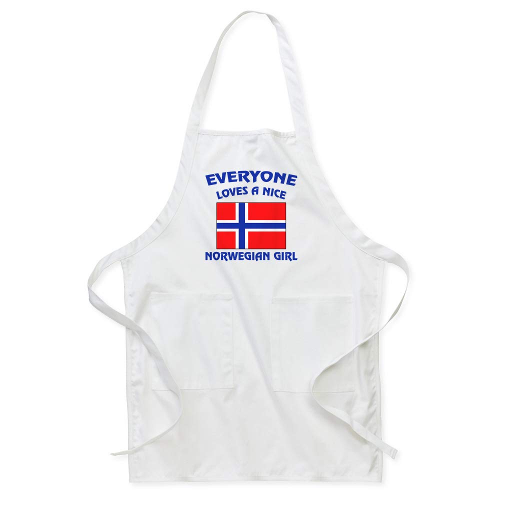 Everyone Loves A Nice Norwegian Girl Norway Norwegians Bib Kitchen Apron