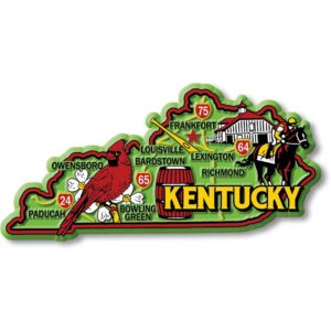kentucky colorful state magnet by classic magnets, 4.6" x 2.3", collectible souvenirs made in the usa